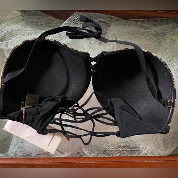 Beach Bunny Bikini Top Take Me There Bikini BB Bikini Gold Lace Bikini NEW - Picture 6 of 16